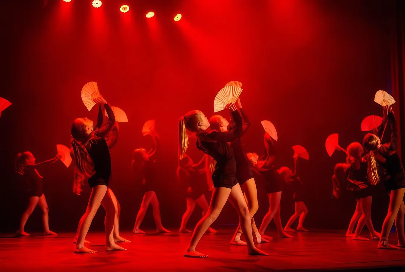 Students performing with Bounce Dance Academy in Cornwall
