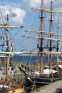 Tall ships at Charlestown's Harbour