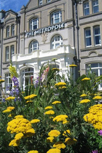 Flowers in front of The Metropole Hotel