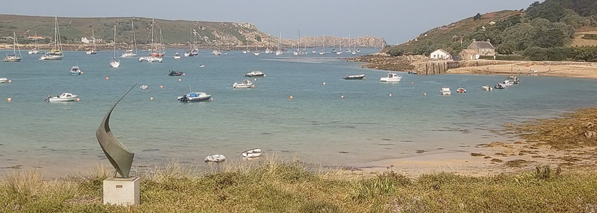 The Flying Boat webcam overlooking New Grimsby Harbour towards Bryher